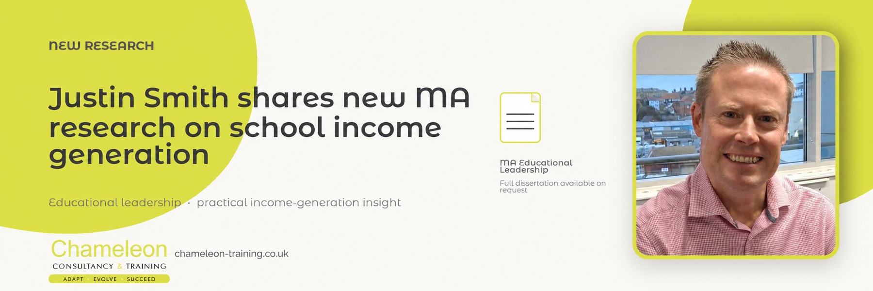 Justin Smith and his MA research on school income generation